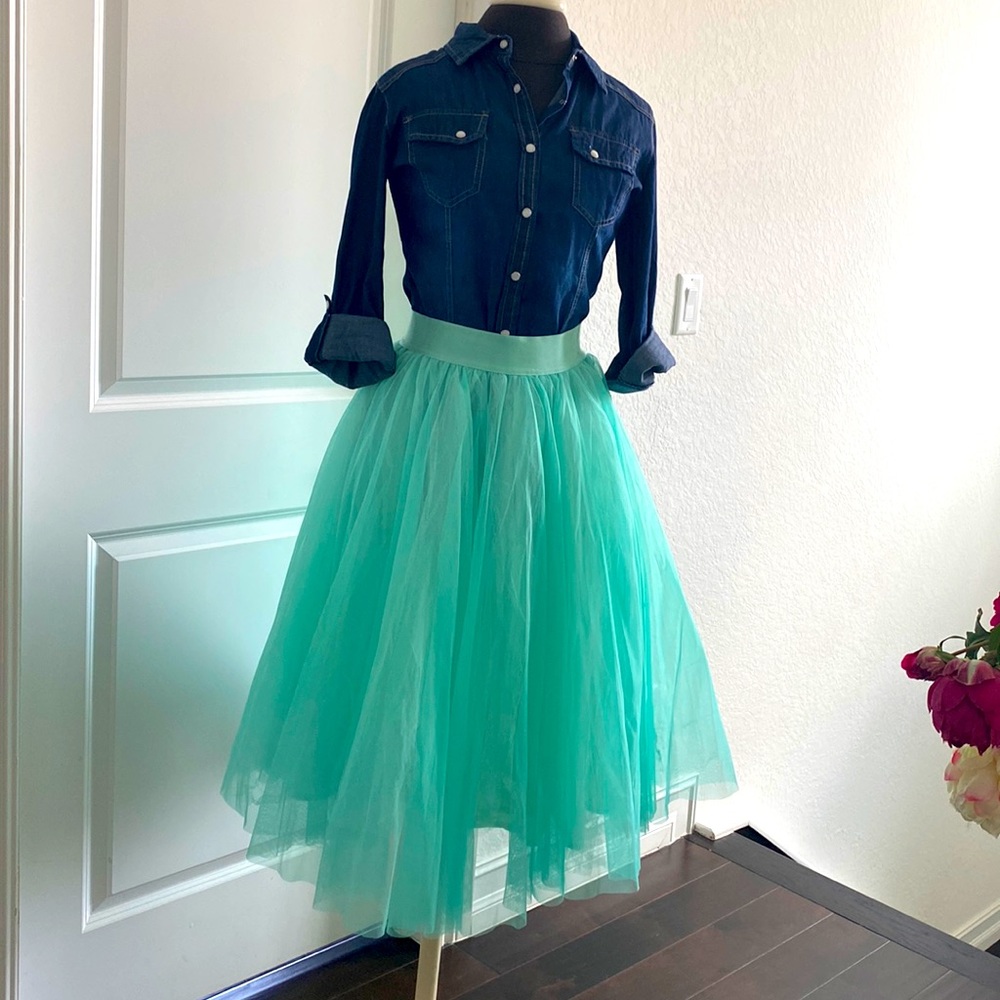 NWT Midi Mint tulle skirt